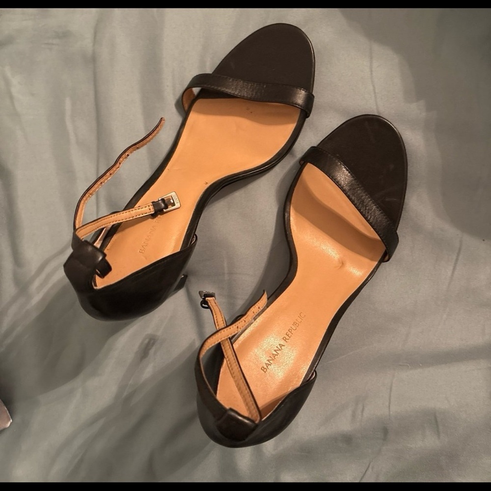 Banana Republic Black Sandals with Ankle Straps